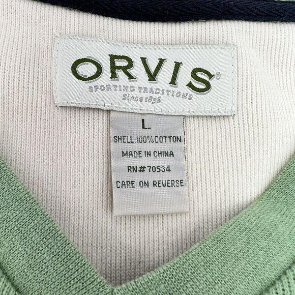 Orvis Men's Pullover Sweater Vest - Green Size Large - Picture 2 of 3